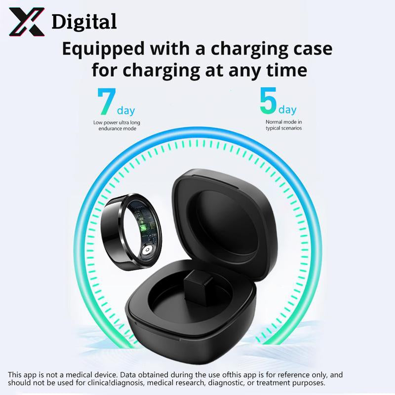 Smart Ring IP68 Waterproof Wearable Fitness Trackers for Womenmen Couple Gift Multi Sport Mode