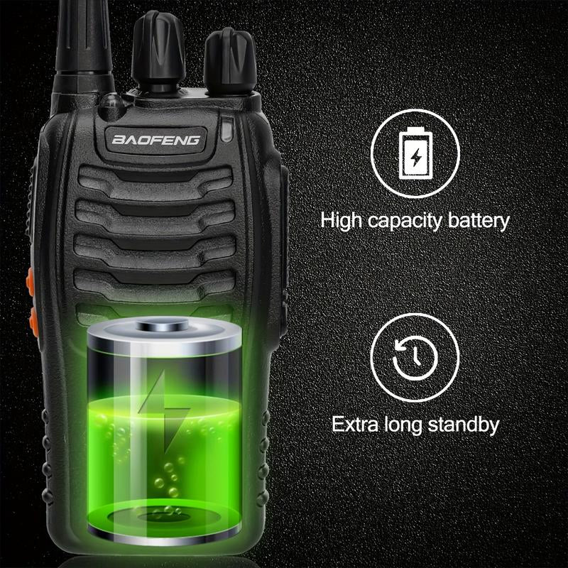 BAOFENG 4-Pack Dual-Purpose Radio, Handheld Dual-Purpose Radio, 16-Channel Dual-Purpose Radio, Rechargeable Handheld Dual-Purpose Radio, Long-Range Walkie-Talkie, Outdoor Equipment Supports Camping, Hiking and Hunting