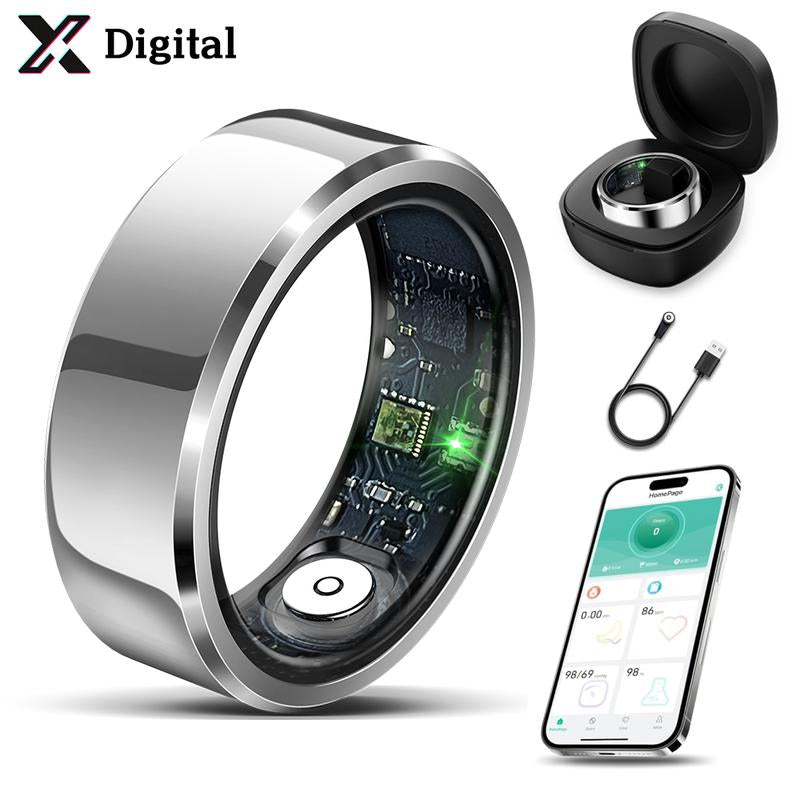 Smart Ring IP68 Waterproof Wearable Fitness Trackers for Womenmen Couple Gift Multi Sport Mode