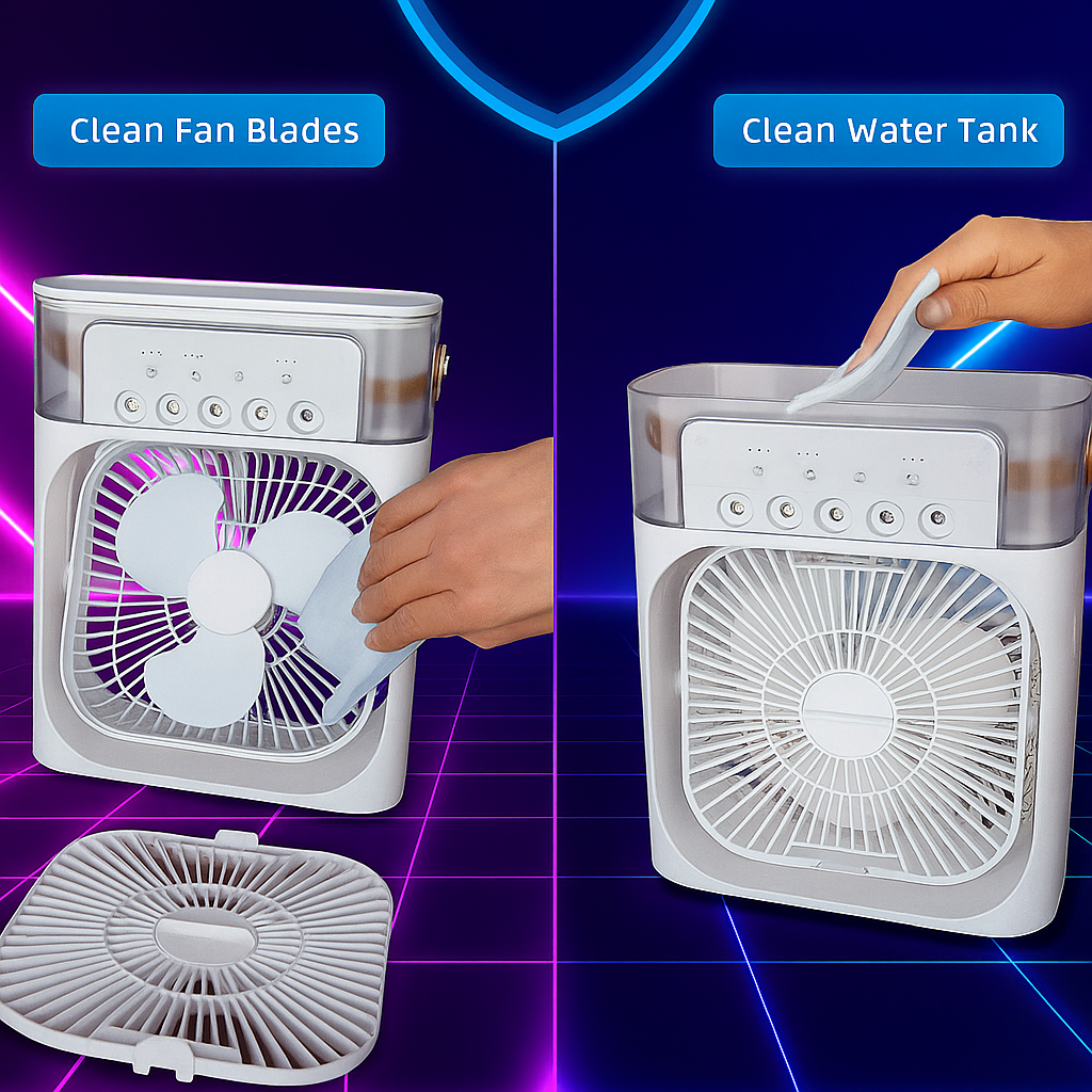 Mini Air Conditioning Fan & Humidifier – Portable Cooling Relief for Home or Office