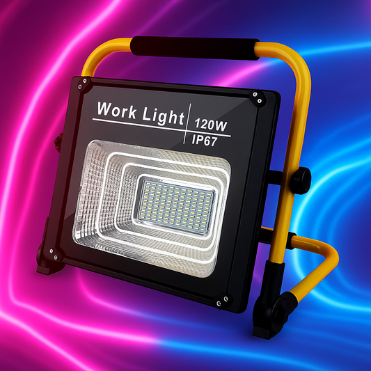 Solar 120W High Power Flood Light โ Waterproof Outdoor Security with Remote & Power Bank