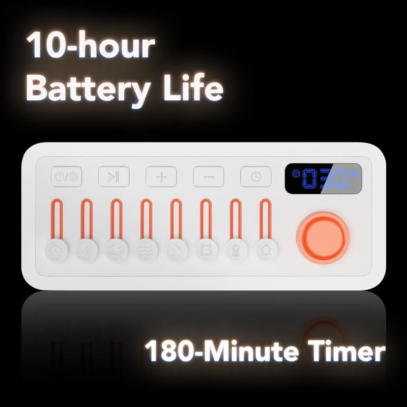 TAKOO 3-In-1 Sound Machine, Mixable 7 Nature Sounds & White Noise, 30-Level Night Lights, 11 Ambient Lights, 180-Min Timer for Sleep Aid, Relaxing, Kids, Meditation, Gift, Smartphone, Audio