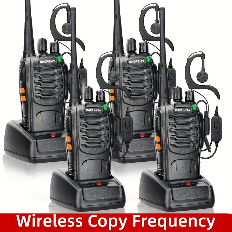 BAOFENG 4-Pack Dual-Purpose Radio, Handheld Dual-Purpose Radio, 16-Channel Dual-Purpose Radio, Rechargeable Handheld Dual-Purpose Radio, Long-Range Walkie-Talkie, Outdoor Equipment Supports Camping, Hiking and Hunting