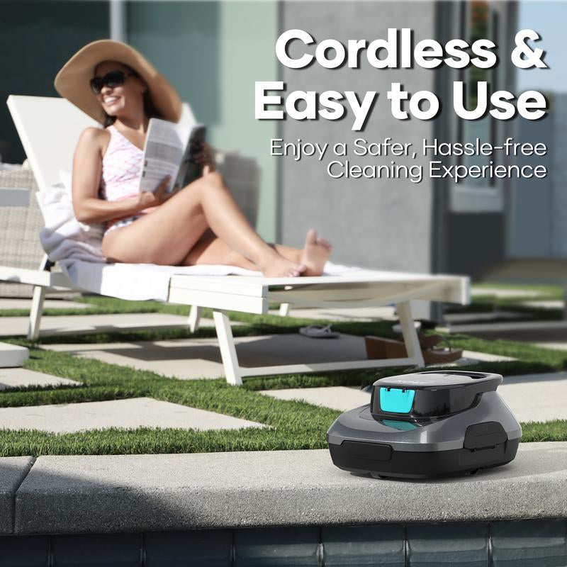 AIPER Cordless Robotic Pool Cleaner, Lasts up to 90 Mins, Ideal for above Ground Pools, Self-Parking,Automatic Brush #Smartlivinges