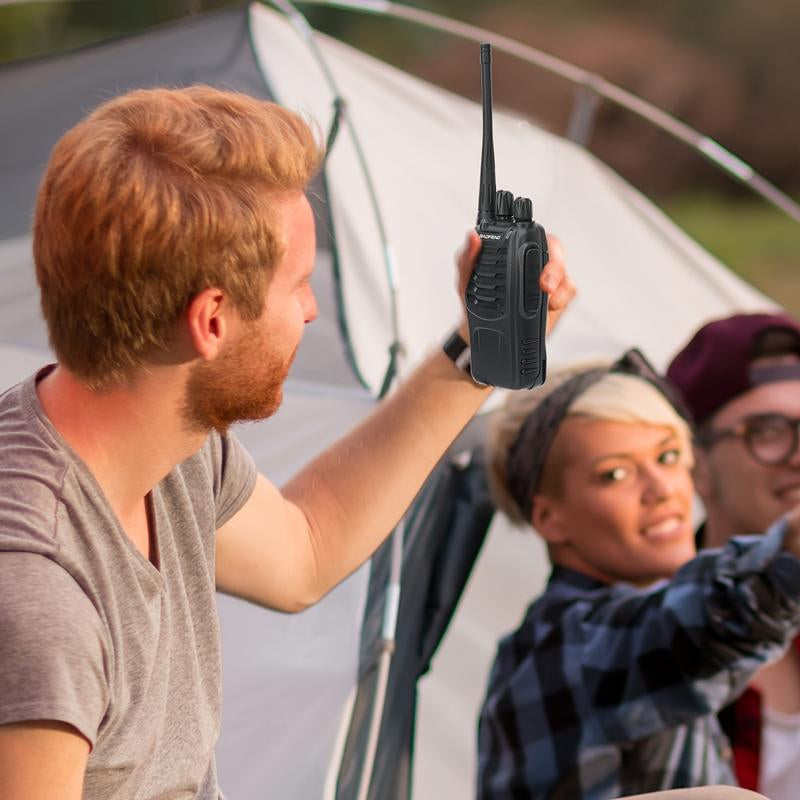 BAOFENG 4-Pack Dual-Purpose Radio, Handheld Dual-Purpose Radio, 16-Channel Dual-Purpose Radio, Rechargeable Handheld Dual-Purpose Radio, Long-Range Walkie-Talkie, Outdoor Equipment Supports Camping, Hiking and Hunting