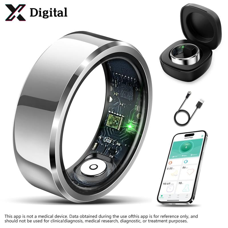 Smart Ring IP68 Waterproof Wearable Fitness Trackers for Womenmen Couple Gift Multi Sport Mode