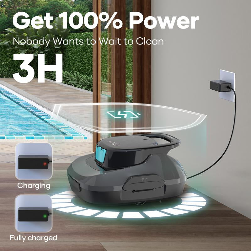 AIPER Cordless Robotic Pool Cleaner, Lasts up to 90 Mins, Ideal for above Ground Pools, Self-Parking,Automatic Brush #Smartlivinges