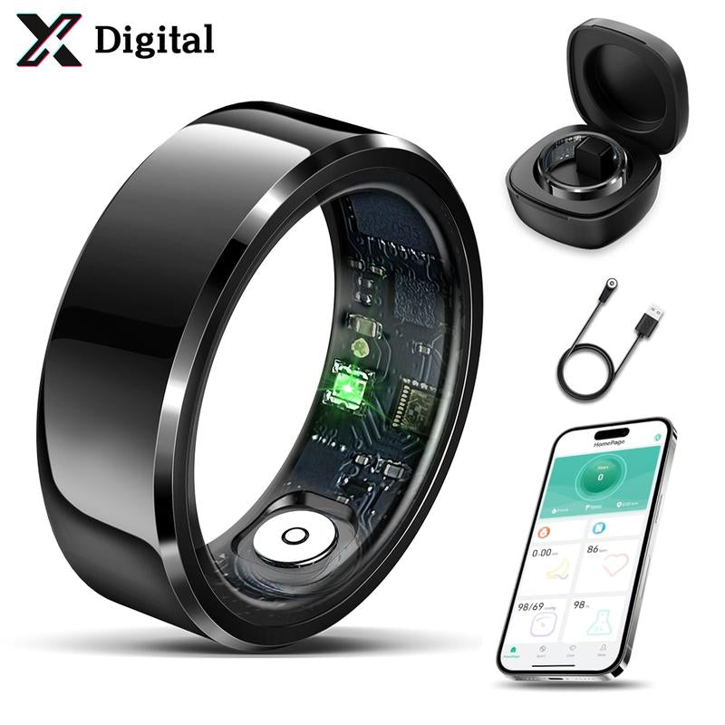 Smart Ring IP68 Waterproof Wearable Fitness Trackers for Womenmen Couple Gift Multi Sport Mode