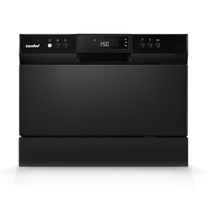 COMFEE’ Portable Mini Dishwasher, Energy Star, Countertop, 6 Place Settings, with 8 Washing Programs, Speed, Baby-Care, ECO& Glass, Dish Washer for Dorm, RV& Apartment, White, Fall Deals