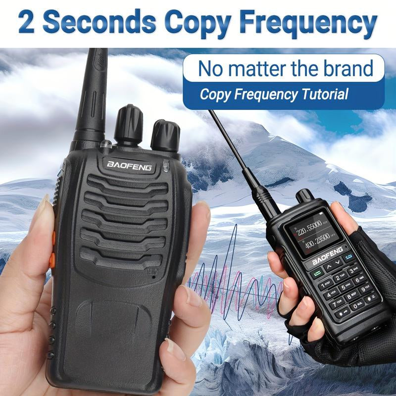 BAOFENG 4-Pack Dual-Purpose Radio, Handheld Dual-Purpose Radio, 16-Channel Dual-Purpose Radio, Rechargeable Handheld Dual-Purpose Radio, Long-Range Walkie-Talkie, Outdoor Equipment Supports Camping, Hiking and Hunting