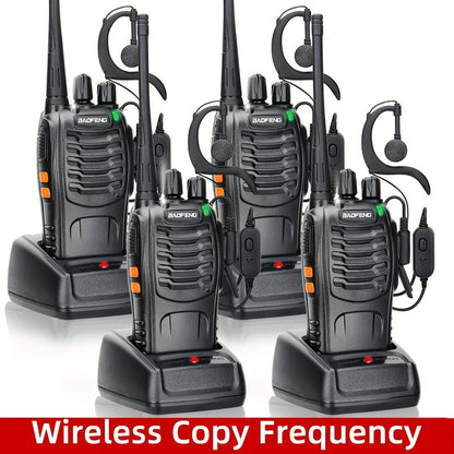 BAOFENG 4-Pack Dual-Purpose Radio, Handheld Dual-Purpose Radio, 16-Channel Dual-Purpose Radio, Rechargeable Handheld Dual-Purpose Radio, Long-Range Walkie-Talkie, Outdoor Equipment Supports Camping, Hiking and Hunting