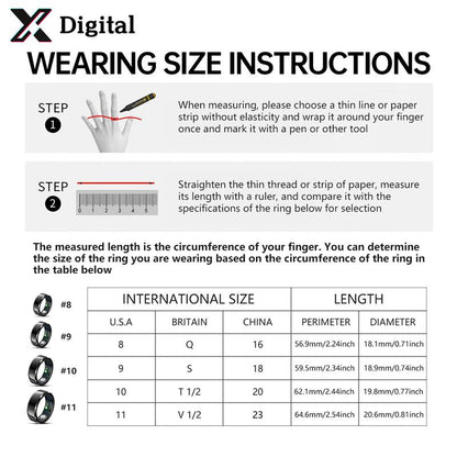 Smart Ring IP68 Waterproof Wearable Fitness Trackers for Womenmen Couple Gift Multi Sport Mode