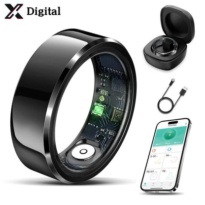 Smart Ring IP68 Waterproof Wearable Fitness Trackers for Womenmen Couple Gift Multi Sport Mode